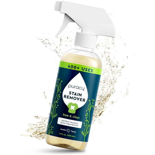 Puracy - Laundry Stain Remover Spray - Natural Spot Cleaner, Free & Clear, 12oz
