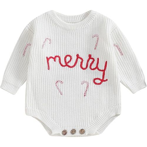 FYBITBO Baby Girl Boy Sweater Knit Oversized Pullover Sweatshirt Romper Onesie Warm Fall Winter Clothes Outfit Newborn