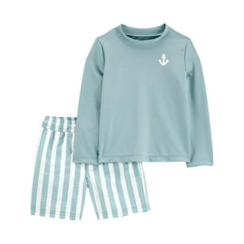 Carter’s Child of Mine Toddler Boy 2-Piece Rash Guard Set, Sizes 0/3M-5T