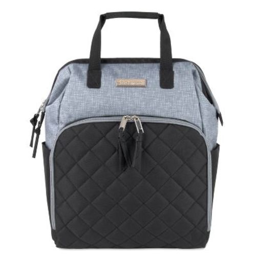 Baby Essentials Quilted Frame Diaper Backpack - Gray/black
