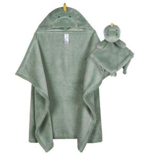 Gerber Baby Hooded Wearable Blanket & Security Blanket Set, Dinosaurs, 2-pack
