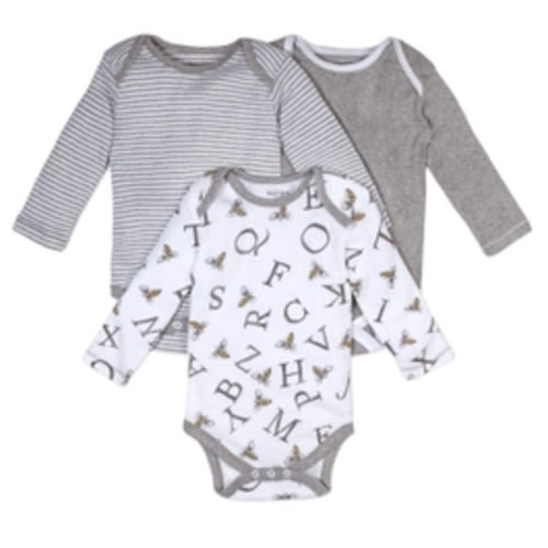 A-Bee-C Long Sleeve Organic Baby Bodysuits 3 Pack