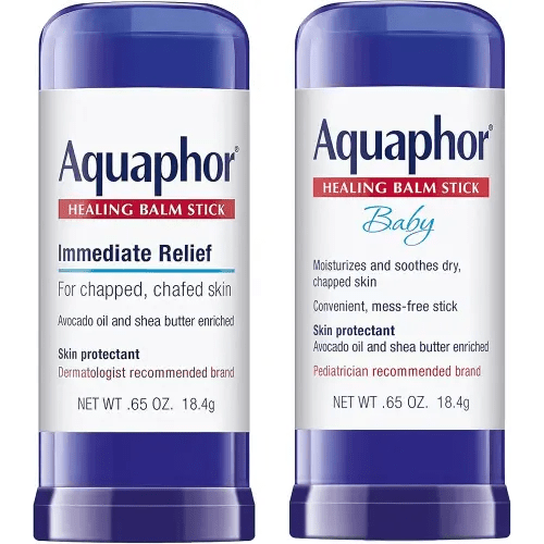 Aquaphor Skin Care Set with Avocado Oil and Shea Butter, Healing Balm Stick (0.65 Oz) + Baby Healing Balm Stick (0.65 Oz), Hypoallergenic and Soothes Dry, Chapped Skin