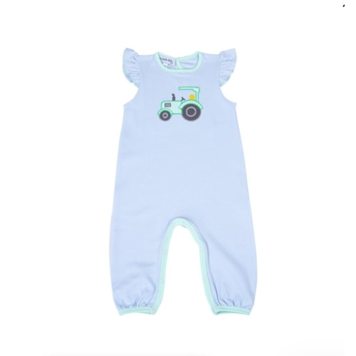 Tractor Time Applique Flutters Playsuit