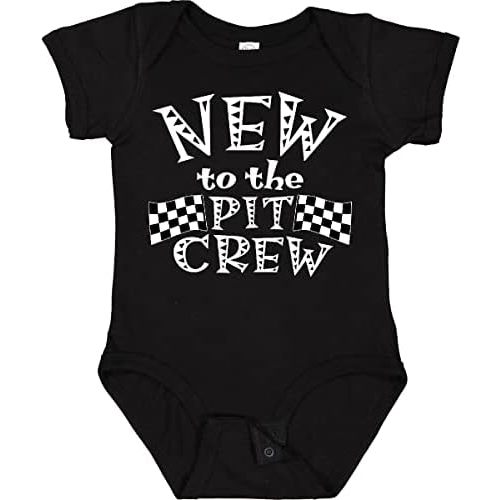 inktastic New To the Pit Crew Racing Flags Baby Bodysuit