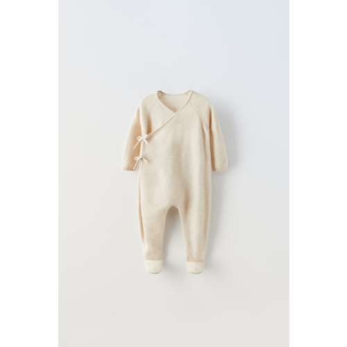 100% CASHMERE WRAP JUMPSUIT - 3-6M