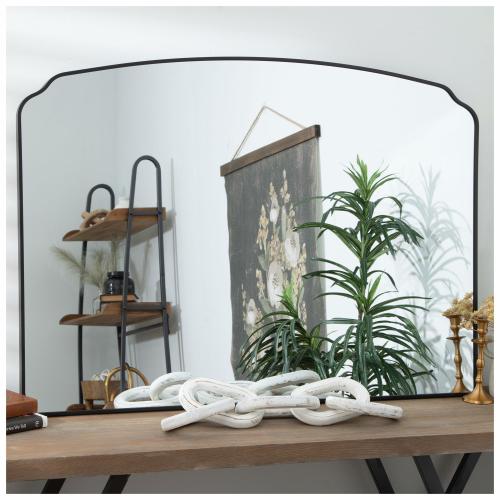 Black Modern Metal Mantel Mirror