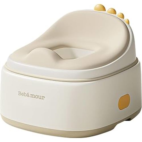 Bebamour Toddler Potty Training Toilet 3 in 1 Versatile Toilet Seat & Step Stool & Potty Chair Portable Potty Trainer for Boys & Girls with with 100 Pack Trash Bags (Dinosaur Coffee)