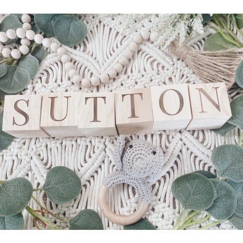 Personalized Wooden Name Blocks |Personalized Pregnancy Name Announcement Blocks |Baby Shower Gift | Social Media Photo Prop| Custom Nursery