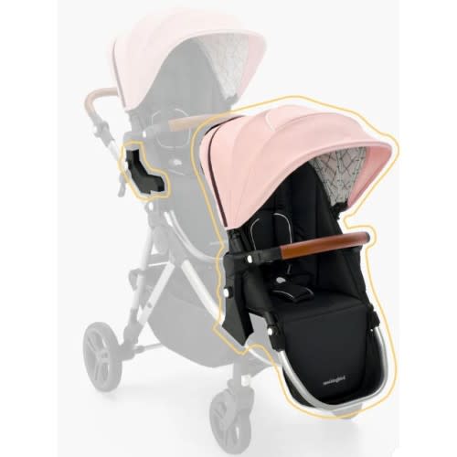 2nd Seat Kit 2.0- Color Bloom, Pattern- Watercolor Drops, Seat- Silver w/ Penny Leather