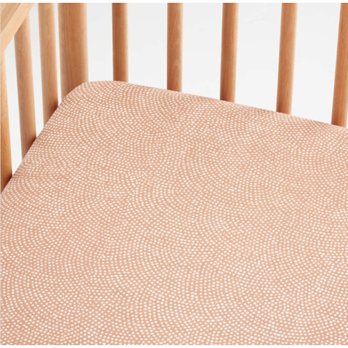 Batik Clay Organic Cotton Baby Crib Fitted Sheet by Leanne Ford