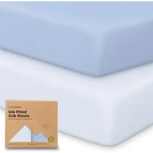 2-Pack Crib Sheets for Boys, Girls - Viscose Derived from Bamboo Fitted Crib Sheet, Baby Crib Sheets Neutral, Crib Mattress Sheet, Toddler Bed Sheets, Baby Sheets for Crib Fitted Sheets (Blue Flax)