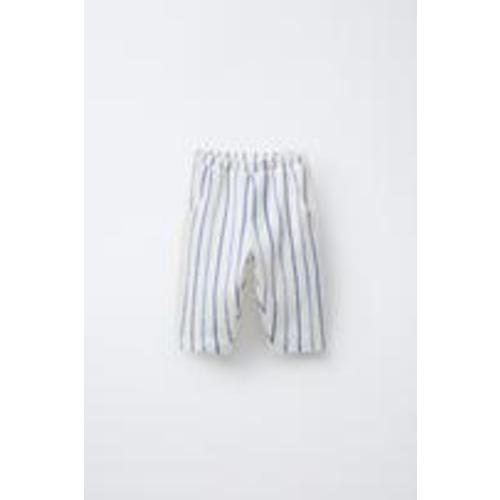 STRIPED EMBOSSED PANTS - Light ecru | ZARA United States