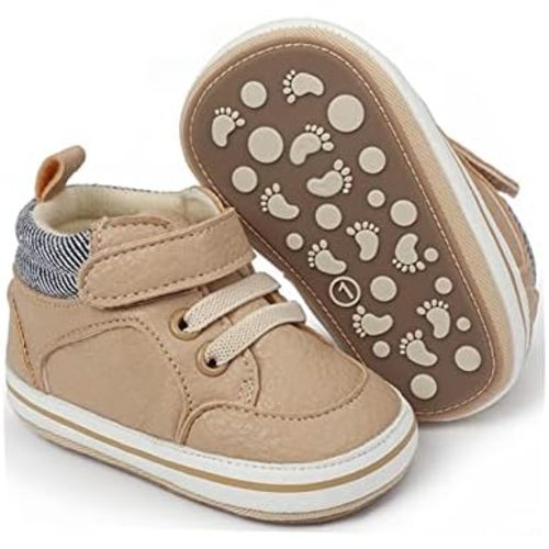 RVROVIC Baby Boys Girls Anti-Slip Sneakers Soft Ankle Boots Toddler First Walkers Newborn Crib Shoes