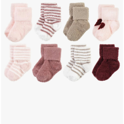 Hudson Baby Baby Girls' Cotton Rich Newborn and Terry Socks