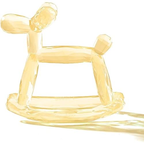 Crystal Jelly Baby Teether – Jellydog Teething Relief Toy for Infants 3-6 Months, Silicone Handheld Teething Toy, BPA-Free, Odorless, Prevents Choking, Safe for Babies (Citrine)