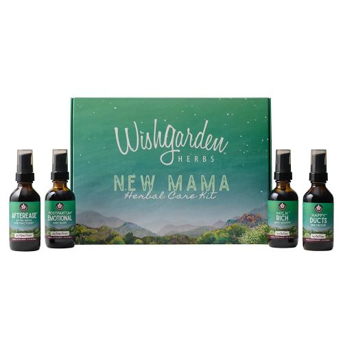 WishGarden Herbs Postpartum Essentials Kit with Gift Box - Post partum Essentials for New Mom w/AfterEase, Happy Ducts, Milk Rich & Baby Blues, Supports Contractions, Breastfeeding & Postpartum Mood