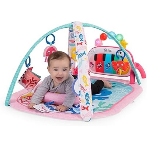 Baby Einstein Ocean Explorers 4-in-1 Kickin Tunes Jellyfish Jamboree Music & Language Discovery Gym, Pink, Ages 0 Months and Up