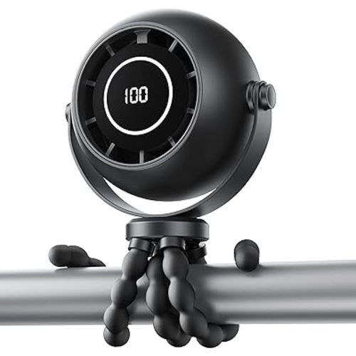 Bladeless Portable Baby Stroller Fan 4000mAh Black