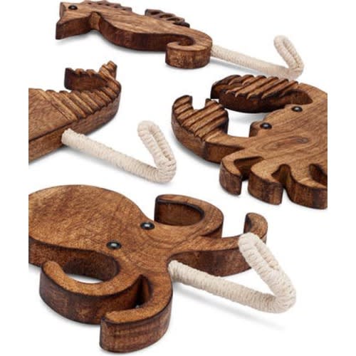 Cove Sea Life Motif Set of 4 Wall Hooks