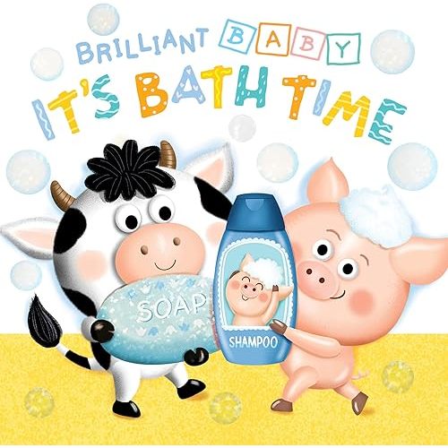 Brilliant Baby: It's Bath Time - Children's Touch and Feel and Learn Sensory Board Book Board book – February 3, 2023