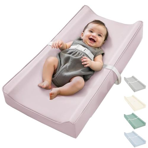 Vegan Leather Waterproof Baby Changing Pad - Wipeable, Extra Thick & Portable & Non-Slip Diaper Mat for Dresser, Crib, Travel | Soft & Safe (Green)