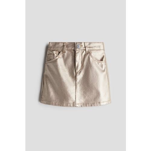 SHIMMERY DENIM SKIRT, Gold-Colored - size 2T (1.5-2Y)