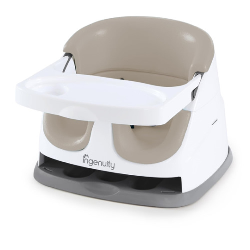 Ingenuity Baby Base 2-in-1 Booster Feeding and Floor Seat with Self-Storing Tray - Cashmere