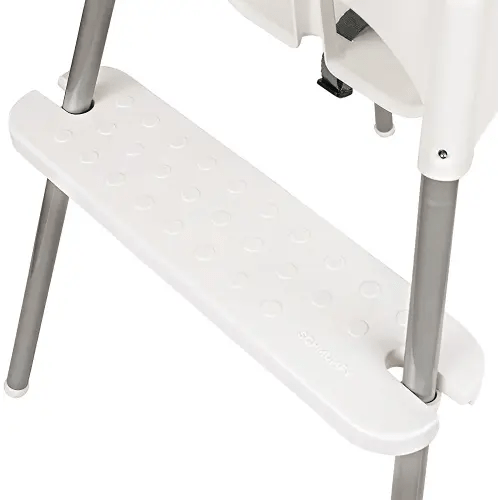 White IKEA High Chair Foot Rest Only - Bib Hook Included - Sits Flat - Compatible with Antilop Highchair - Adjustable & Dishwasher Safe - BLW Footrest Baby Led Weaning - Durable ABS Plastic 20" x 5"
