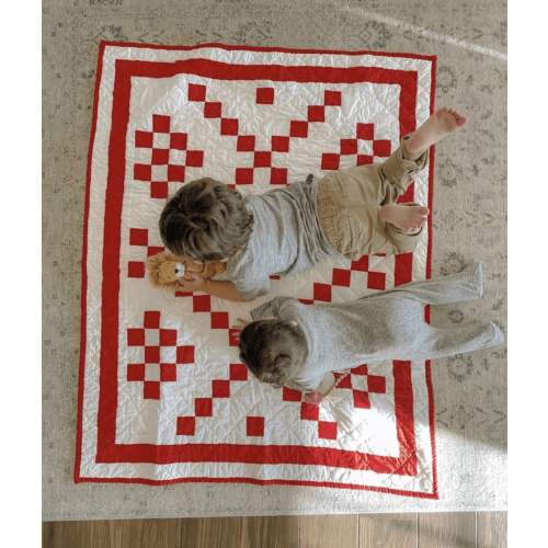 Red and White Quilt / Irish Chain Quilts for Sale // Queen Quilt, Baby Quilt, Crib Quilt, Throw Quilt, Twin Quilt