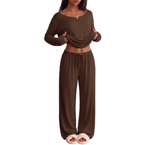 Ekouaer Womens Pajama Sets Lounge Set 2 Piece Long Sleeve PJs