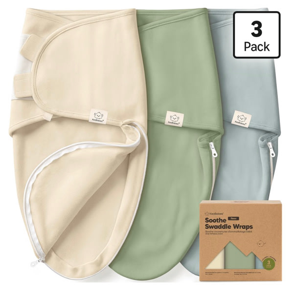 KeaBabies Newborn Swaddles with Zippers - 3-Pack Baby Swaddle Sleep Sacks 0-3 Months, Infant, Baby Girls, Boys, Soft & Durable Sleep Sack Newborn, Easy Diaper Change Swaddling Blanket (Aspire, OS)
