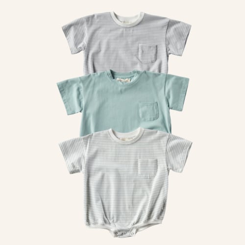 Cory Pocket Romper Bundle - Blues - 0-6M