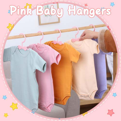 KABOER Baby Hangers for Closet, 50 Pack 11 Inch Toddler Hangers with 10 Pack Clips, Plastic Kids Hangers for Nursery, Baby Clothes Hangers, Ultra Slim and Stackable Space Saving