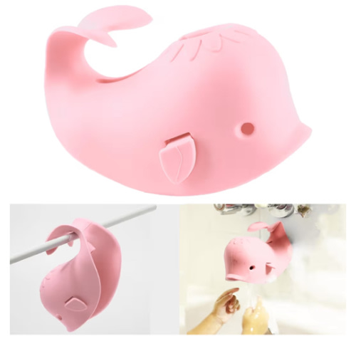 Bath Spout Cover for Bathtub,Baby Shower Protector Cover A Fun Way to Protects Baby from Bumping Head During Bathing Time Cute Soft Whale Design Making for Enjoyable Safe Baths (Pink)