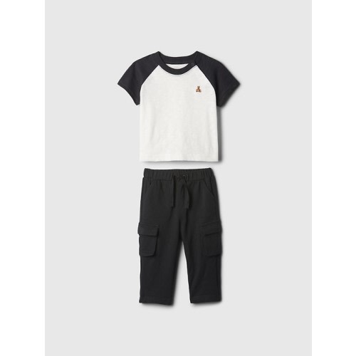 Baby Raglan Cargo Outfit Set in black, size: 12-18 M