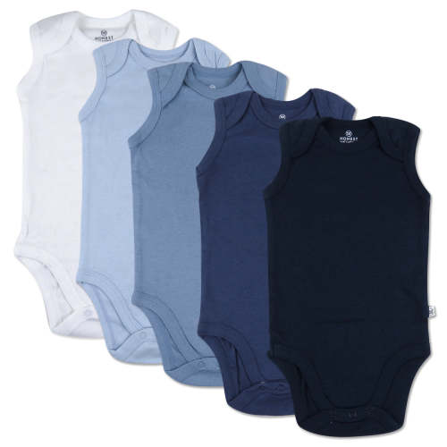 5-Pack Organic Cotton Sleeveless Bodysuits | Honest Baby Clothing: 6-9M