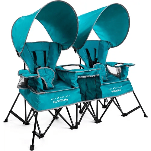 Baby Delight Go with Me Duo Deluxe Portable Chair | for Kids | Double Seat | Indoor and Outdoor | Teal