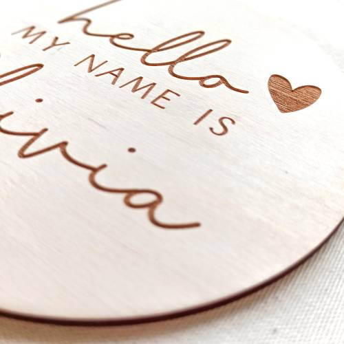 Hello My Name Is Sign / Birth Announcement / Baby Shower Gift / Newborn Photo Prop / Hospital Announcement Sign / Baby Name Announcement