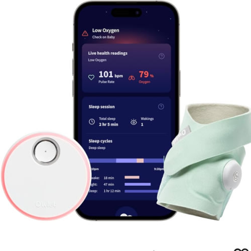 Amazon.com: Owlet Dream Sock® - FDA-Cleared Smart Baby Monitor - Track Live Pulse (Heart) Rate, Oxygen in Infants - Receive Notifications - Mint : Baby