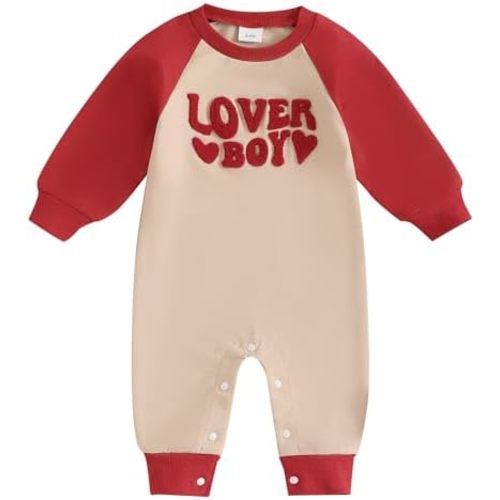 Newborn Baby Boy Outfits Infant Love Heart Letter Print Romper Jumpsuits Onesie Baby Boy Outfits 3 6 12 18 Months