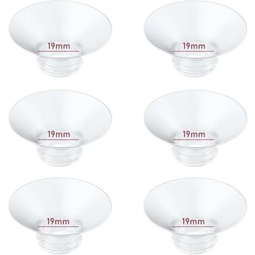 Flange Insert 19mm 6pcs Compatible with Momcozy M5/M9/M6/S12 Pro/V1 Pro/V2 Pro,for Spectra/Medela/MomMed/eufy/Lansinoh/Elvie Breast Pump, Fit for 24mm Flange/Shield of Most Pumps, Breastfeeding Parts