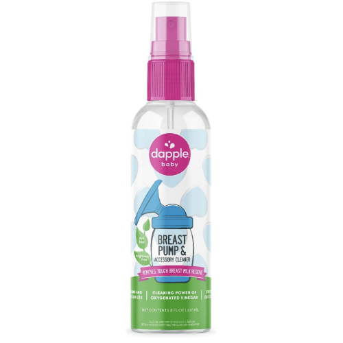 Dapple Breast Pump Cleaner Spray Baby, 8 Fl Oz Bottle, Unscented, Plant Based & Hypoallergenic - Removes Milk Residue - Easy Rinse Formula With Oxygenated Vinegar