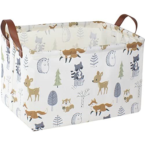 NTAOHAMPER Rectangular Baby Storage Basket,Collapsible Kids Toys Bin,Books Shelf Basket,Gift Basket.Pet Basket(Animal)