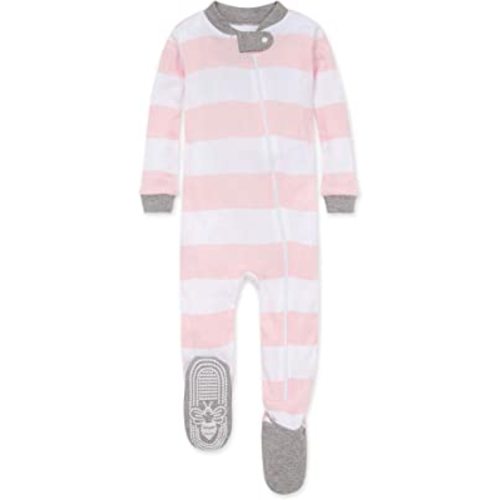 Burt's Bees Baby Girls Pajamas, Zip Front Non-slip Footed Pjs, 100% Organic Cotton and Toddler Sleepers