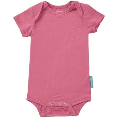 Supersoft Short Sleeve Baby Bodysuits, Premium Bamboo Rayon Bodysuits Unisex Boy Girl White Bodysuit 6-pack