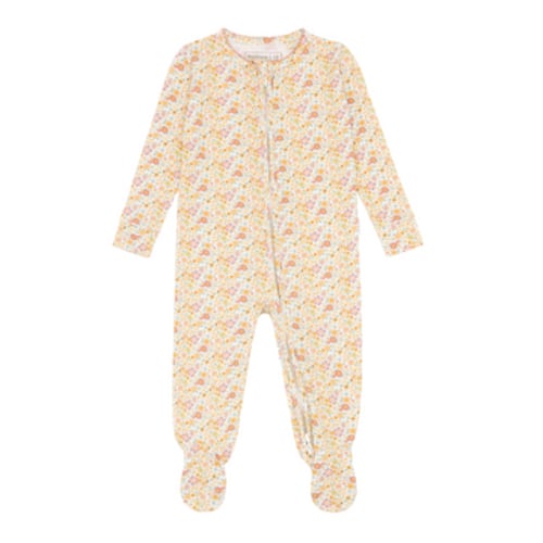 baby marigold floral pima footie – minnow