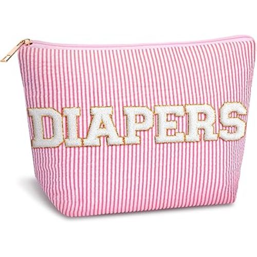 Portable Small Diaper Bag Chenille Letter Diaper Caddy Pouch Organizer Pouch Newborn Baby Essentials Must Haves in Car for Travel