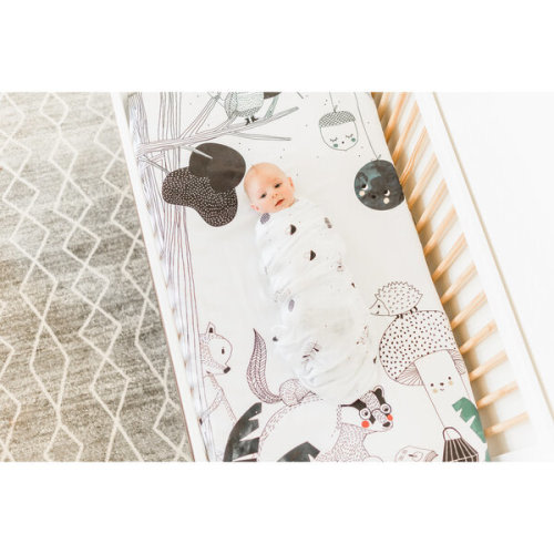 Hedgehog and Mushrooms Bamboo Swaddle - Rookie Humans | Maisonette
