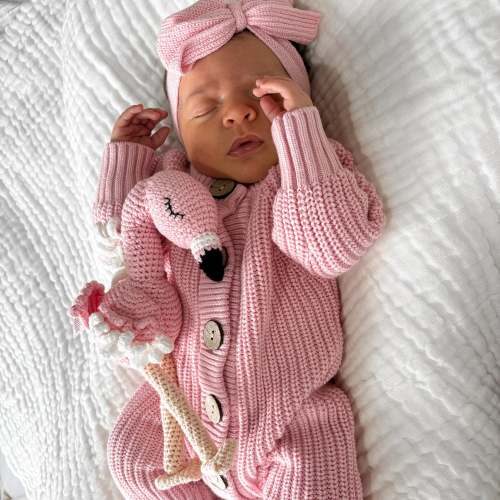 Knitted Romper - Pink | 3 Little Crowns